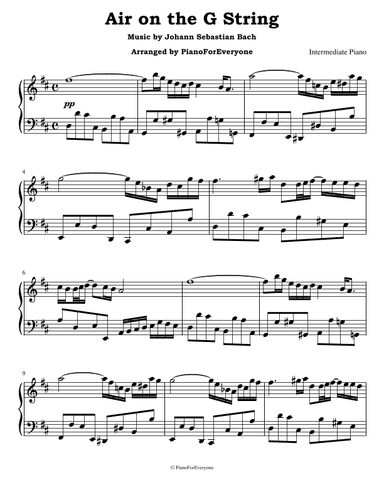 Air on the G String - Bach (Intermediate Piano) (arr. PianoForEveryone)