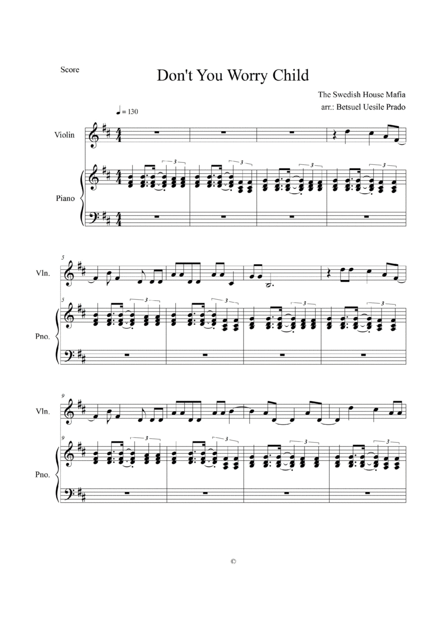 Don't You Worry Child (arr. Betsuel Uesile Prado)