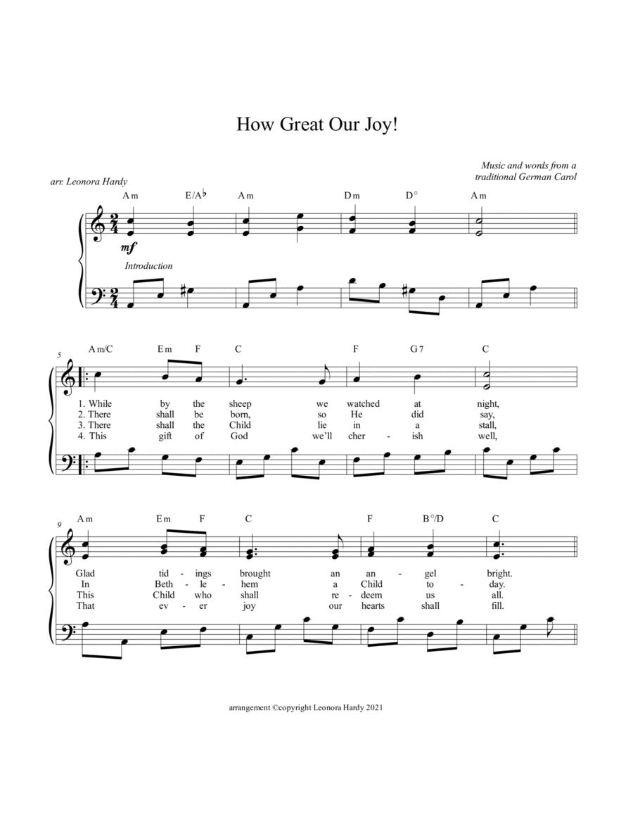 How Great Our Joy (arr. Leonora Hardy)