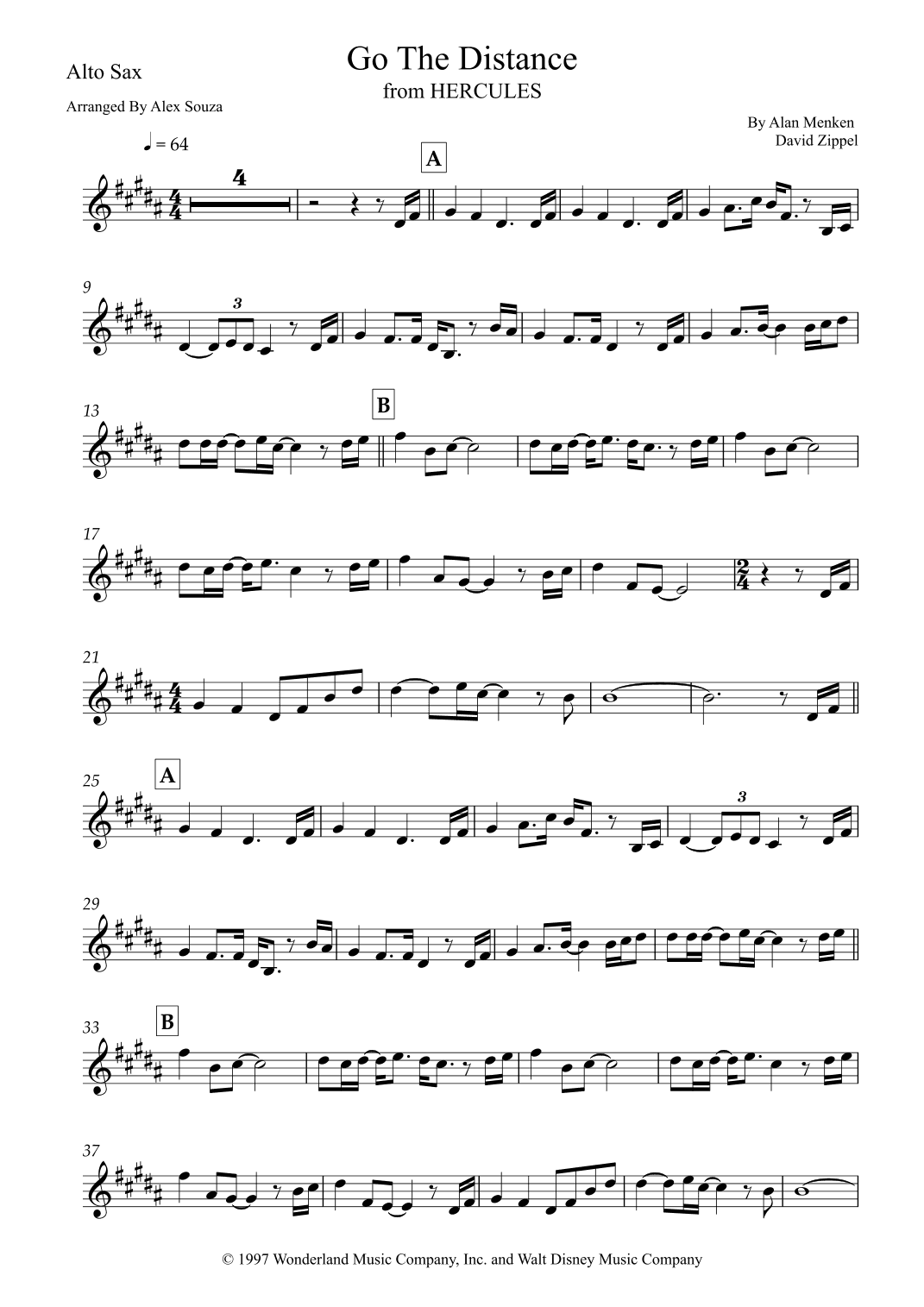 Go The Distance (arr. Alex Souza)