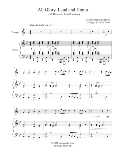 All Glory, Laud and Honor (Trumpet-Piano) (arr. Marty Parks)