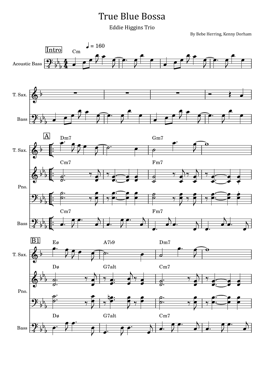 True Blue Bossa (arr. poon)