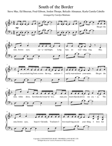 South Of The Border (arr. Carolyn Medrano)