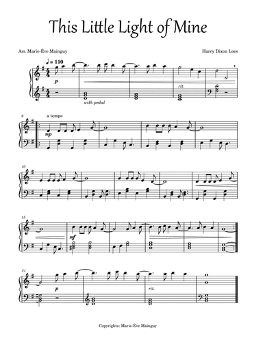 This Little Light of Mine (arr. Marie-Ève Mainguy)