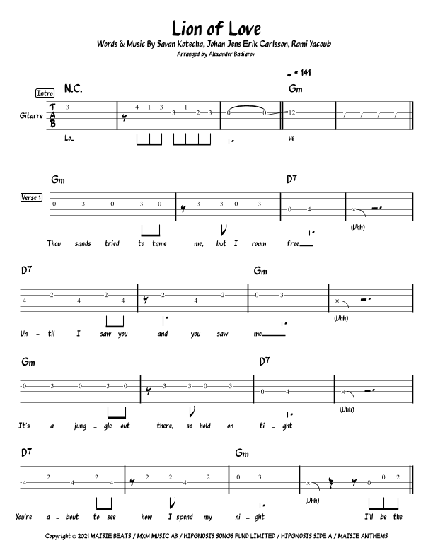 Lion Of Love (arr. Alexander Badiarov)