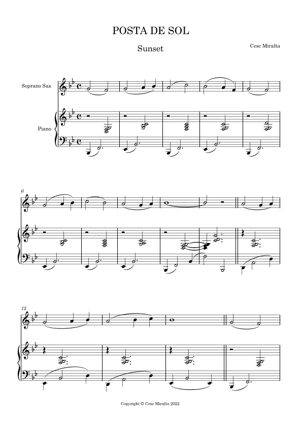 POSTA DE SOL S.Sax & Pno Fail