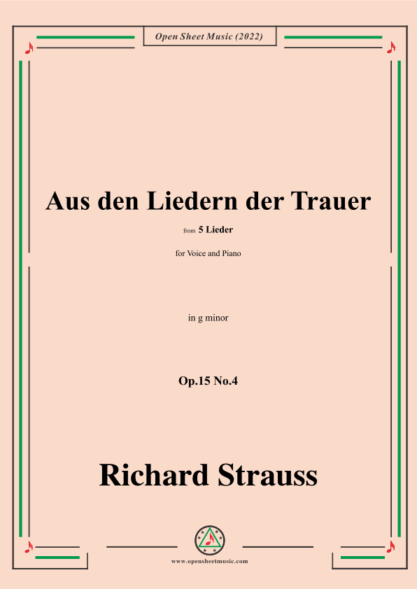 Richard Strauss-Aus den Liedern der Trauer,in g minor (arr. OSM Press)