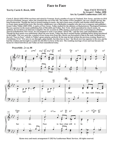 Face to Face (arr. Lyndell Leatherman)
