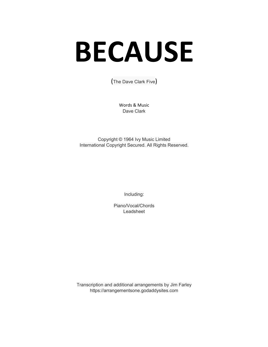 Because (arr. Jim Farley)