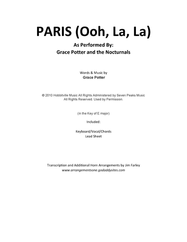 Paris (ooh La La) (arr. Jim Farley)