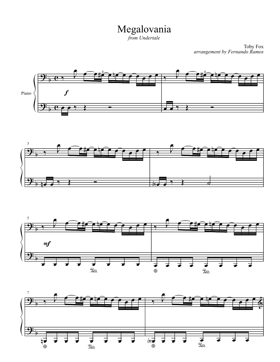 Megalovania (arr. Fernando Ramos)