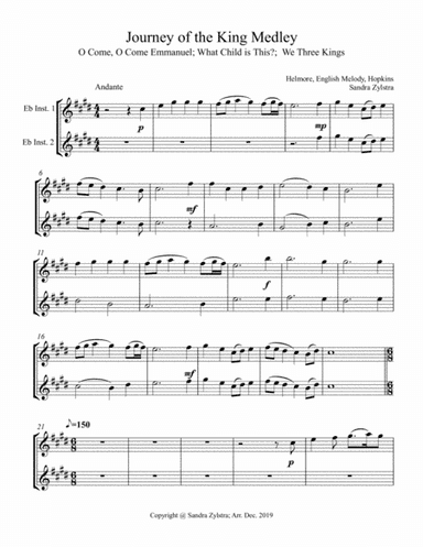 Journey Of The King (treble Eb instrument duet, parts only) (arr. Sandra Zylstra)