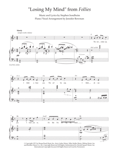 Losing My Mind (arr. Jennifer Bowman)