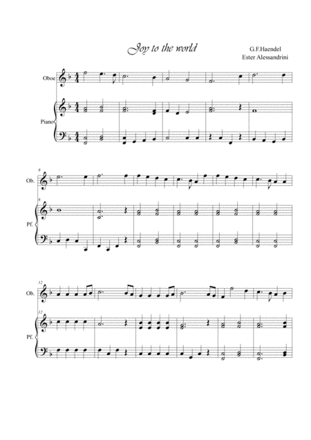 Joy to the world. Oboe e piano (arr. Ester Alessandrini)