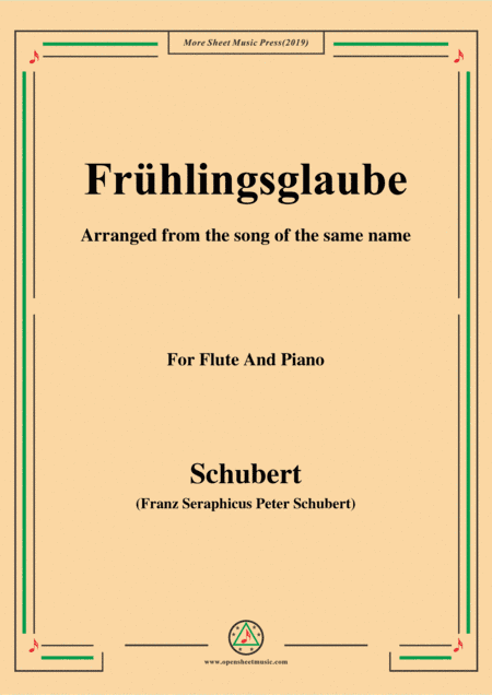 Schubert-Frühlingsglaube,for Flute and Piano (arr. MSM)