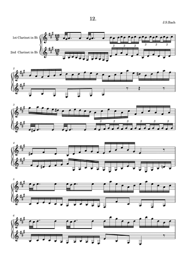 Bach: Invention 12 for two clarinets (arr. Saho Omukai)