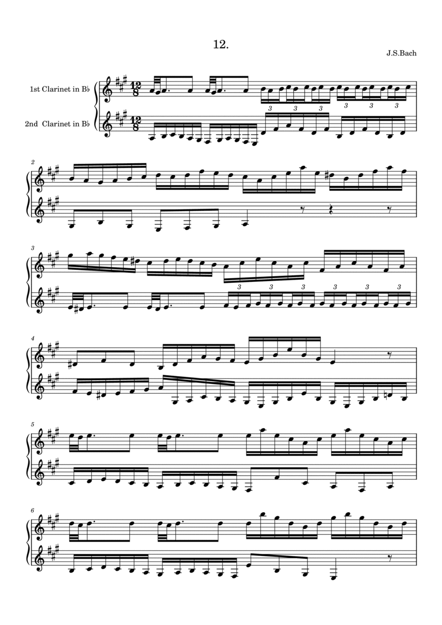Bach: Invention 12 for two clarinets (arr. Saho Omukai)