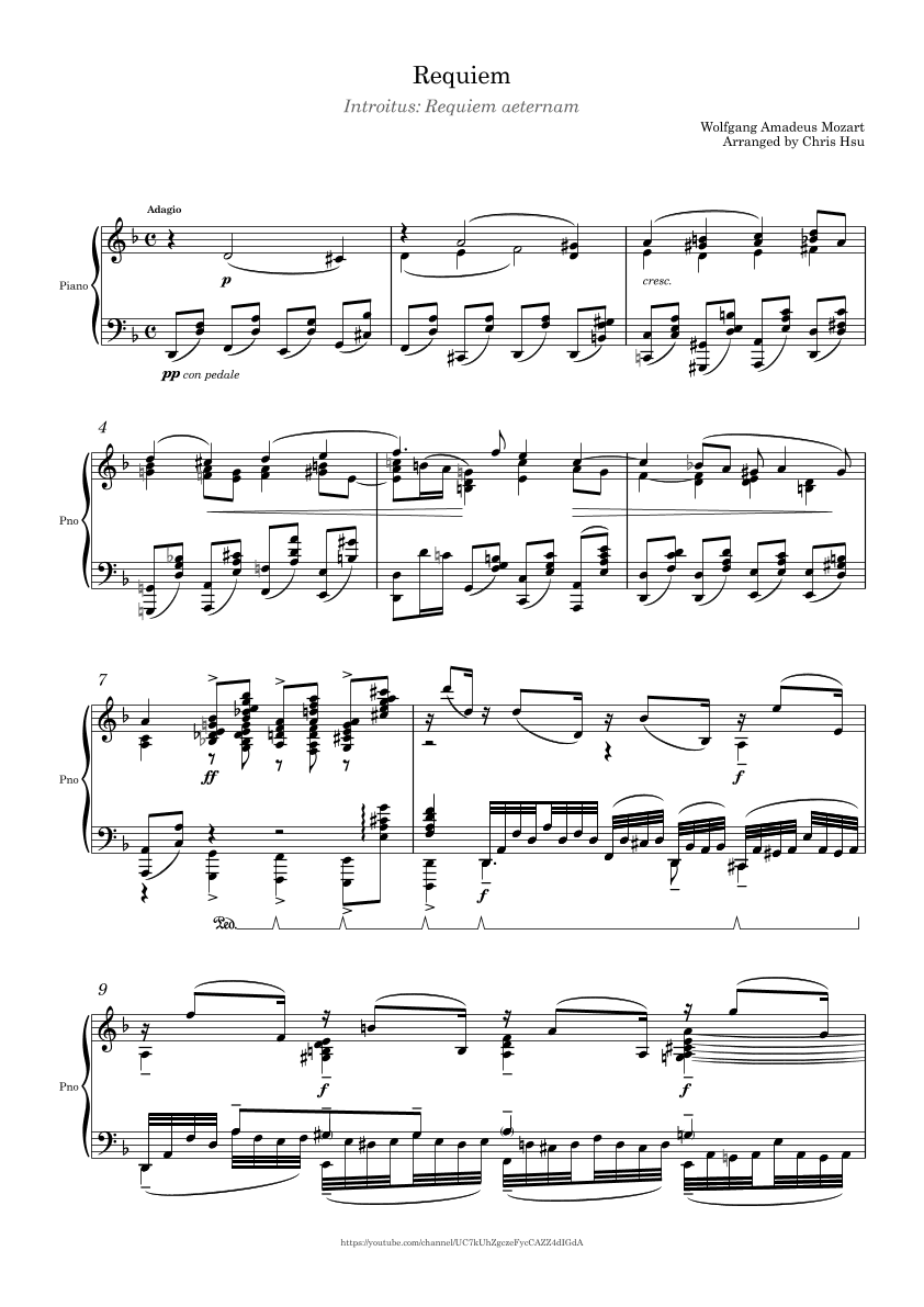 Requiem in D Minor K. 626 - I. Introitus: Requiem aetermam (arr. Chris Hsu)