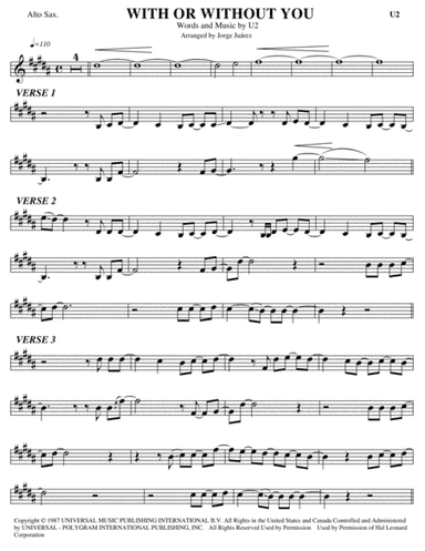 With Or Without You (arr. Jorge Juárez)