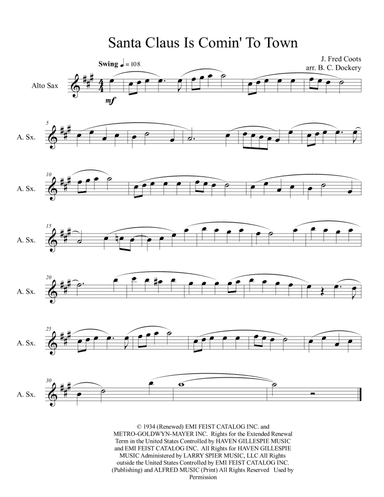 Santa Claus Is Comin' To Town (arr. B. C. Dockery)