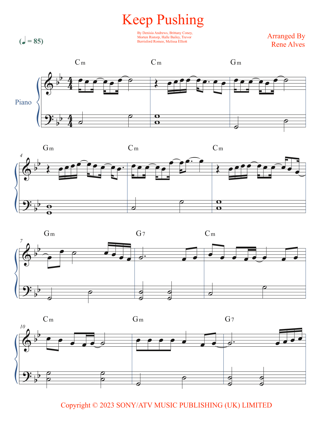 Keep Pushing (arr. Rene Alves)