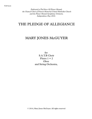 The Pledge of Allegiance for S.A.T.B. Choir and Orchestra