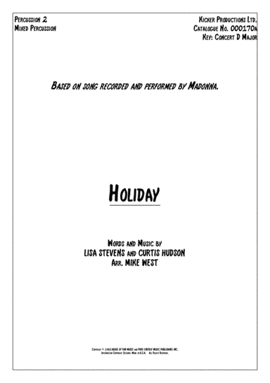 Holiday (arr. Mike West)