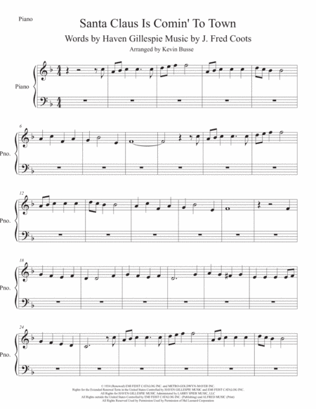 Santa Claus Is Comin' To Town (arr. Kevin Busse)