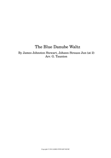 Blue Danube Waltz (pd) (arr. Gilbert Taunton)