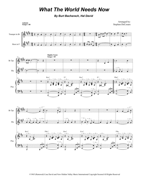 What The World Needs Now Is Love (arr. Stephen DeCesare)