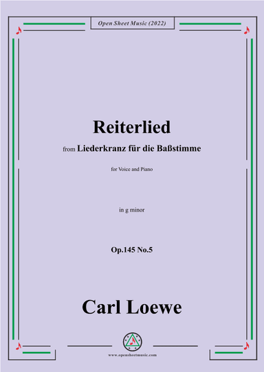 Loewe-Reiterlied,Op.145 No.5,in g minor (arr. OSM Press)