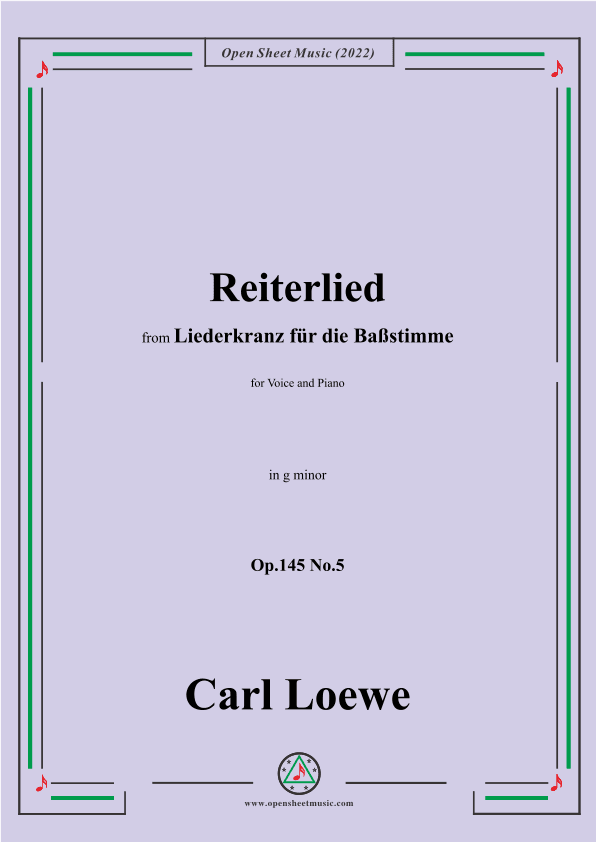 Loewe-Reiterlied,Op.145 No.5,in g minor (arr. OSM Press)