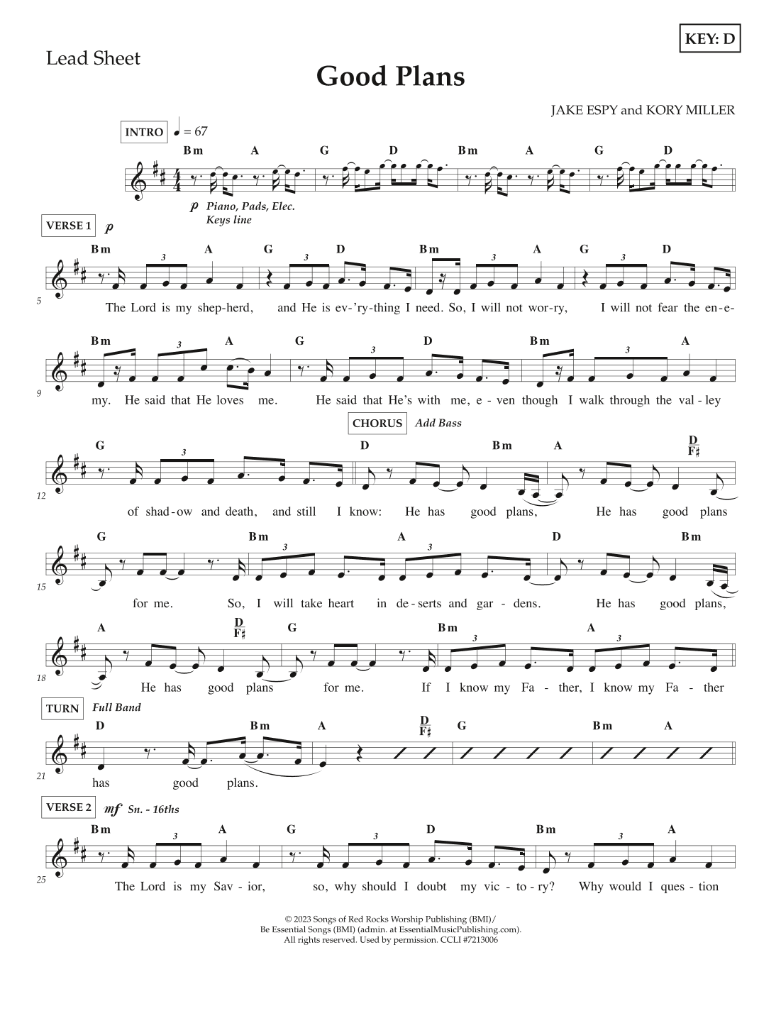 Good Plans (arr. Arranged by Eliseu F. Guedes)