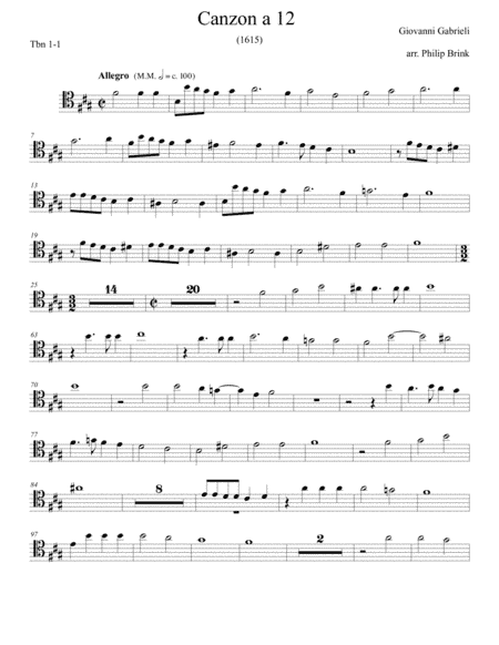 Canzon a 12 from 1615 by Giovanni Gabrieli, arranged for trombone choir by Philip Brink (arr. Philip Brink)