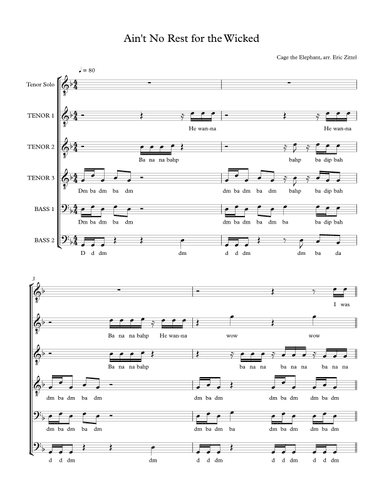 Ain't No Rest For The Wicked (arr. Eric Zittel)