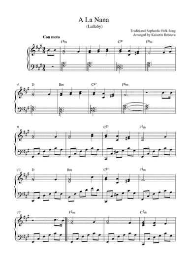 A La Nana (Lullaby) (arr. Kaiserin Rebecca)