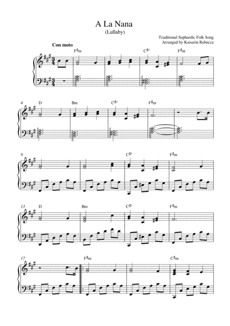 A La Nana (Lullaby) (arr. Kaiserin Rebecca)