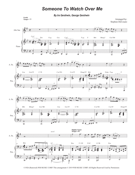 Someone To Watch Over Me (arr. Stephen DeCesare)