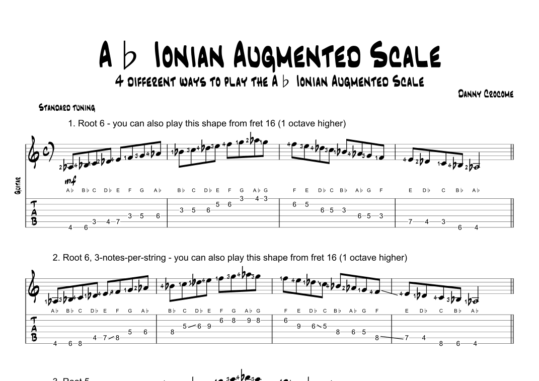 Ab Ionian Augmented Scale (4 Ways to Play)