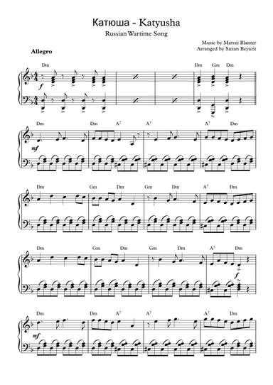Katyusha (arr. Suzan Beyazit)