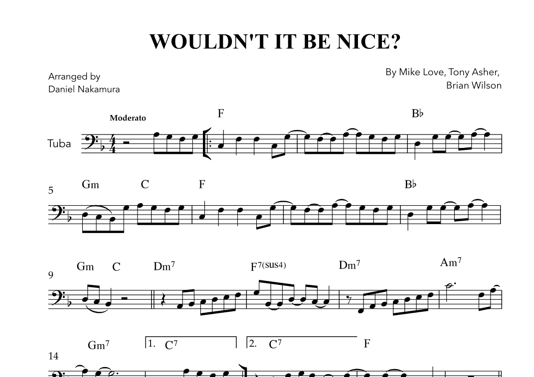 Wouldn't It Be Nice (arr. Daniel Nakamura)