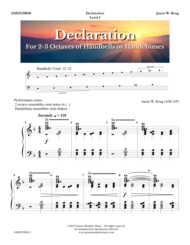 Declaration (for 2-3 octave handbell ensemble) (site license)
