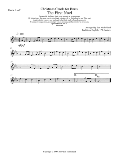 Christmas Carols for Brass: The First Noel (arr. Ben Mulholland)