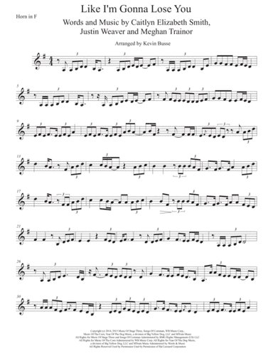 Like I'm Gonna Lose You (arr. Kevin Busse)