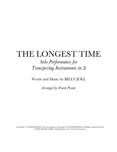 The Longest Time (arr. Frank Pisani)