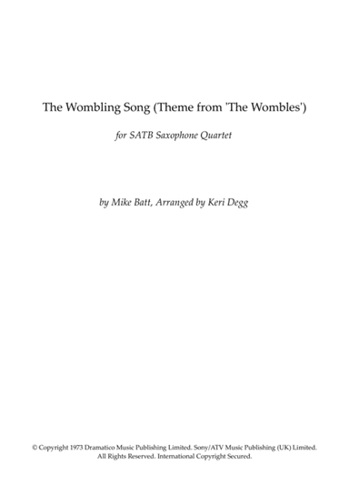 The Wombling Song (arr. Keri Degg)
