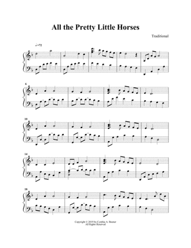 All the Pretty Little Horses (arr. Cynthia A. Boener)