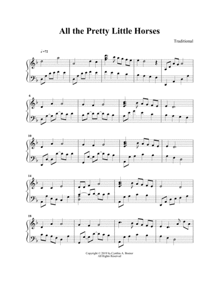 All the Pretty Little Horses (arr. Cynthia A. Boener)