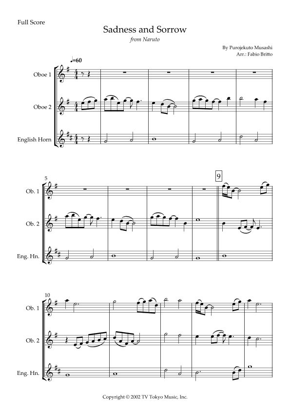 Sadness And Sorrow (arr. Fabio Britto)