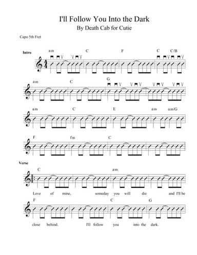 I Will Follow You Into The Dark (arr. Isaac Gish)